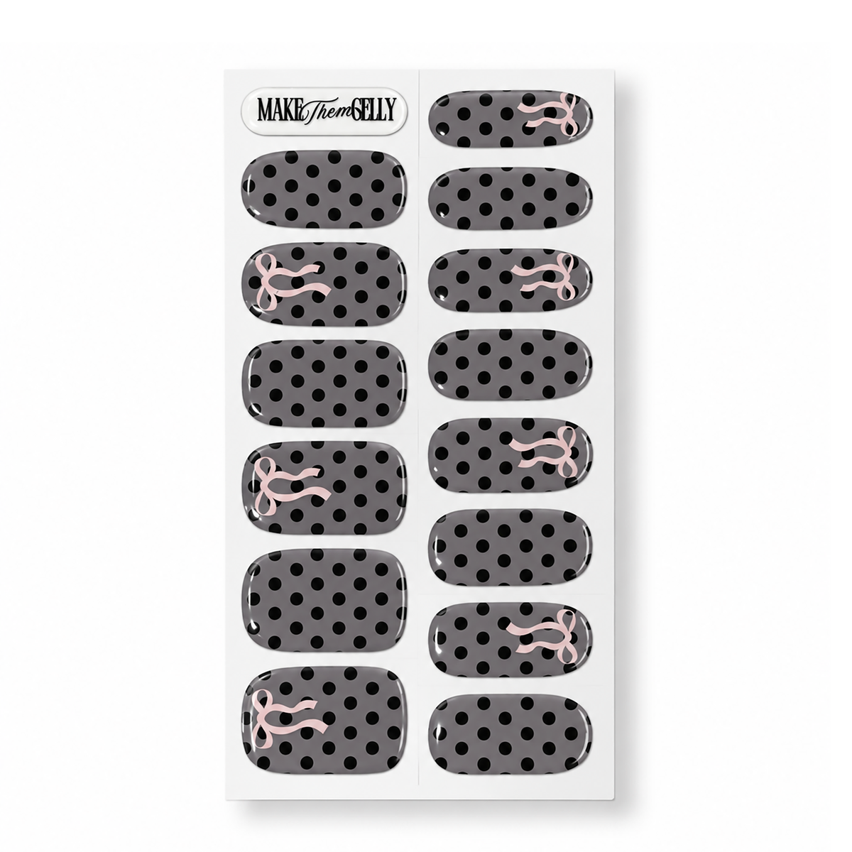 Black Betty Polka Dots by Make Them Gelly, product shot on a plain background