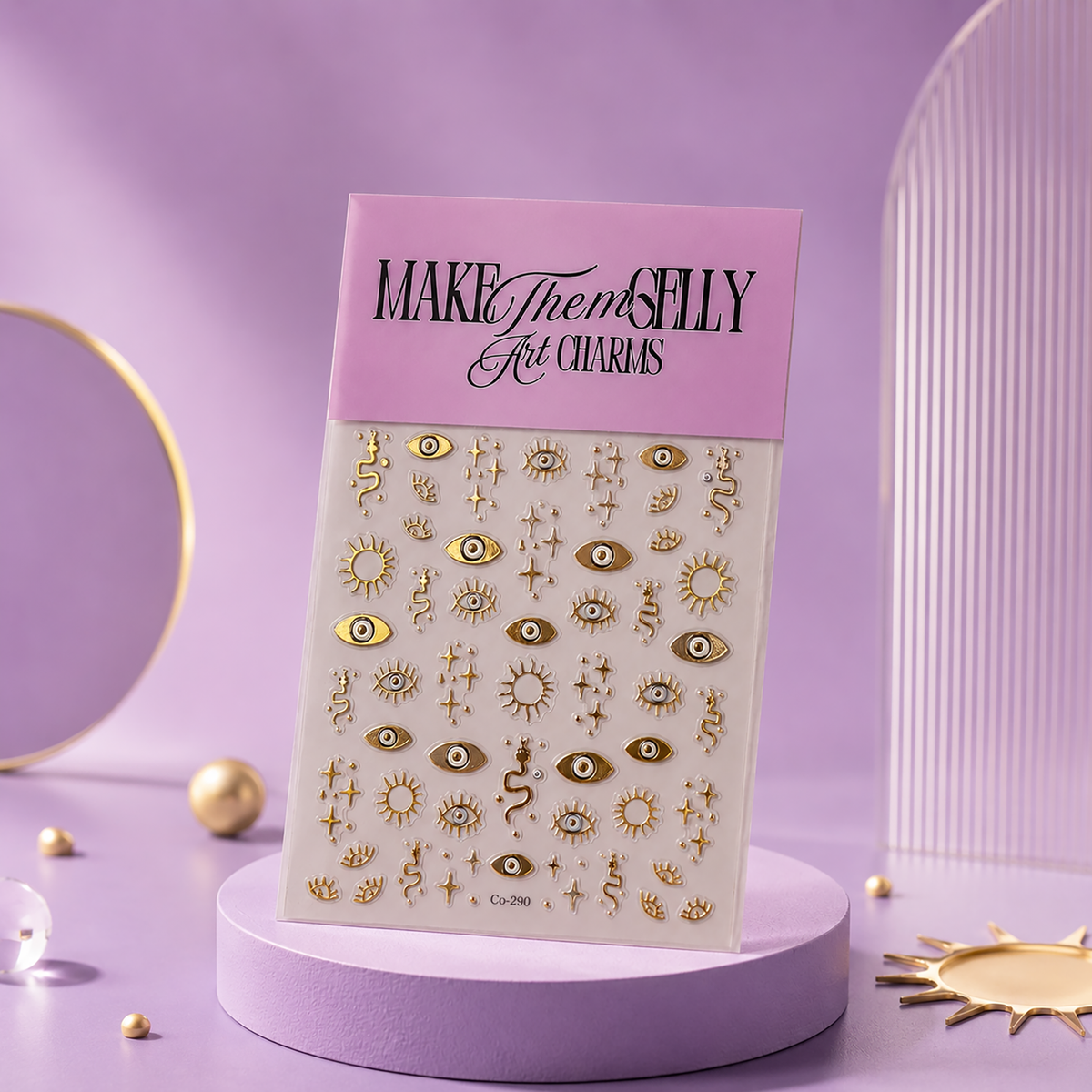 Gold Protective Evil Eyes by Make Them Gelly, lifestyle campaign image
