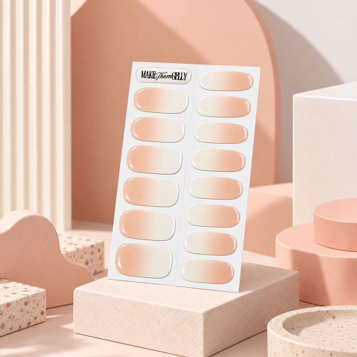 Pearl Blush Ombre by Make Them Gelly, lifestyle campaign image