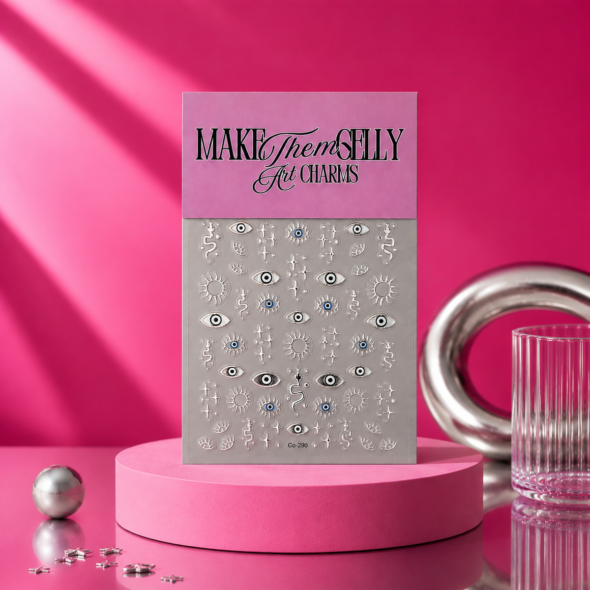 Silver Protective Evil Eyes by Make Them Gelly, lifestyle campaign image