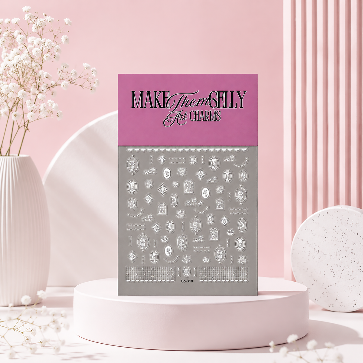 Silver & White Rose by Make Them Gelly, lifestyle campaign image