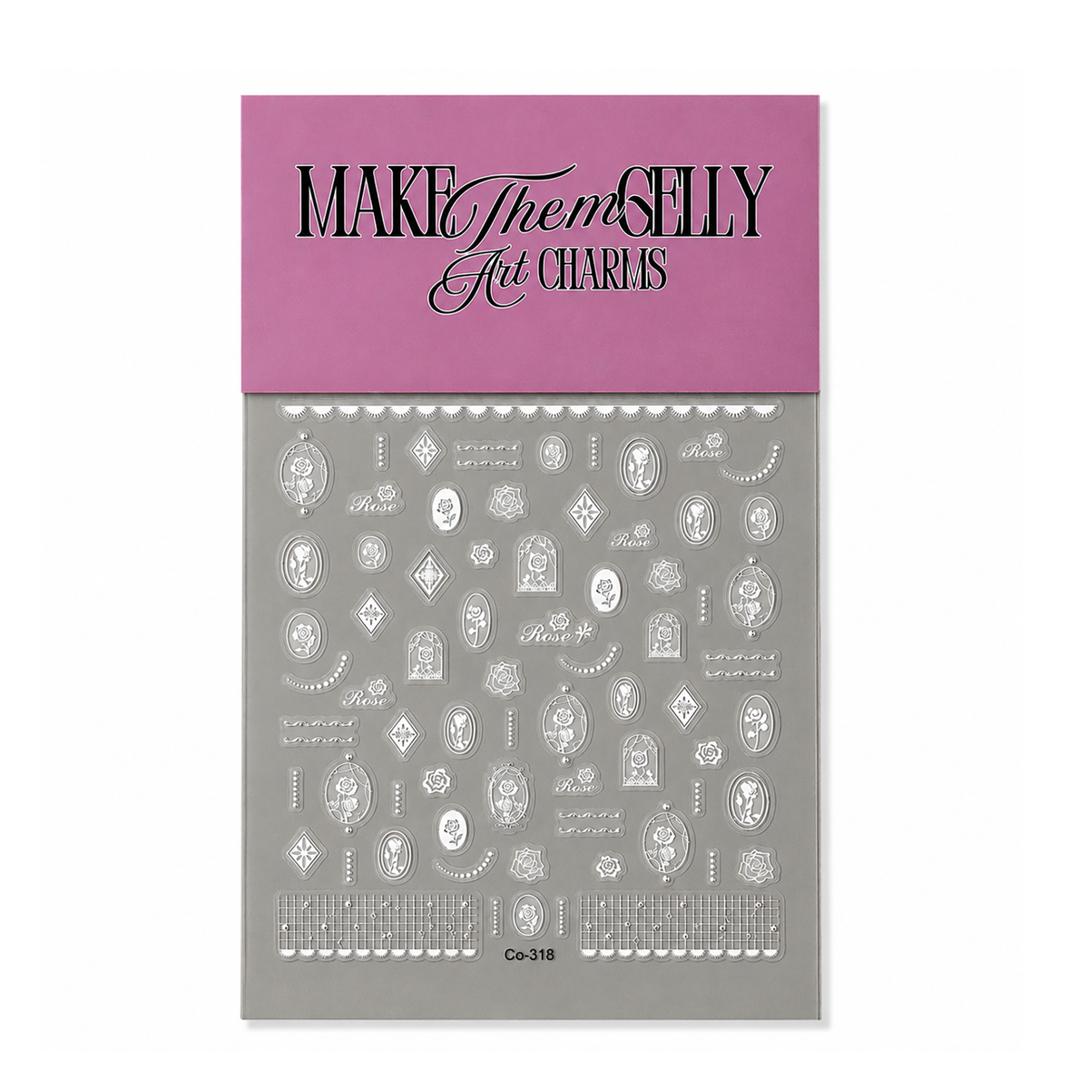 Silver & White Rose by Make Them Gelly, product shot on a plain background